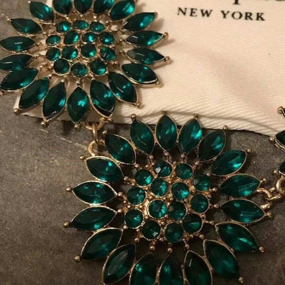 NEW Kate Spade Emerald Green Star Flower Necklace - Picture 3 of 8